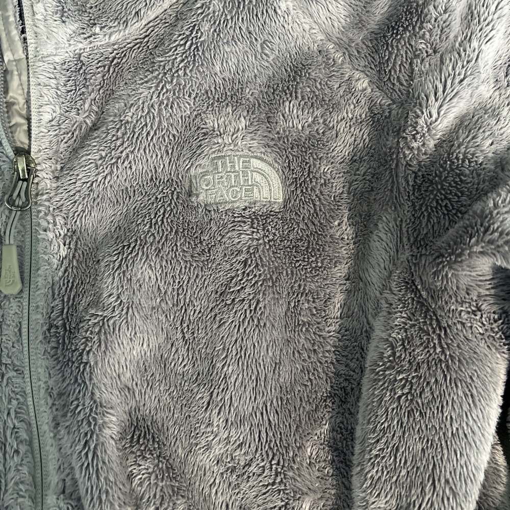 North Face Jacket Womens Medium Gray Full Zip Fleece Coat Osito B26 - Picture 2 of 8